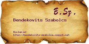 Bendekovits Szabolcs névjegykártya